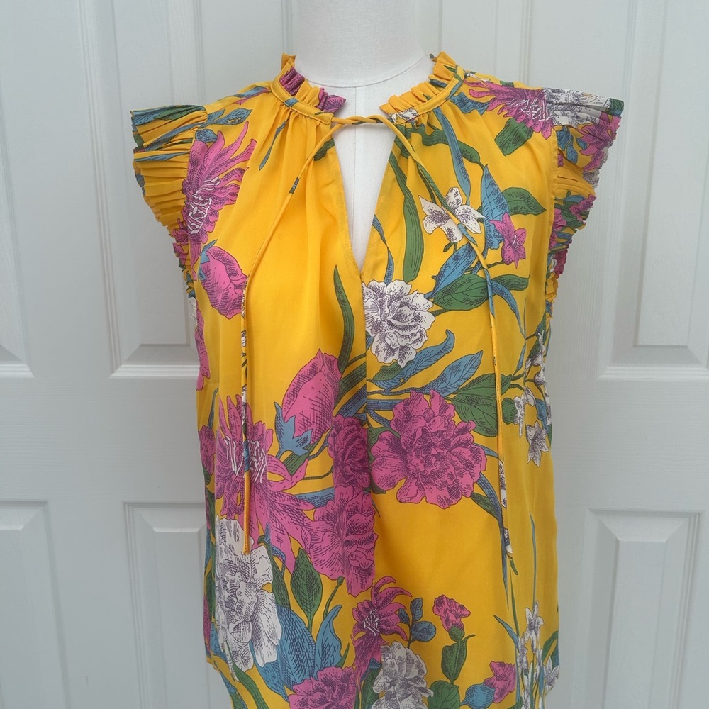 Current Air Yellow Floral Blouse